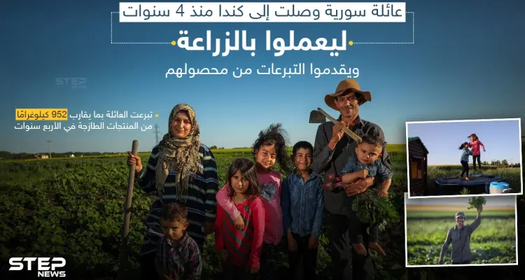 تبرعات العائلة وصلت إلى 925 كيلو غراماً، وذلك بعد عملهم بالزراعة في كندا: أخبار