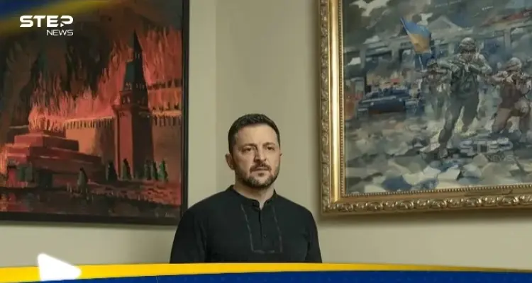 زيلينسكي يثير غضب موسكو بلوحة تظهر خلفه: أخبار