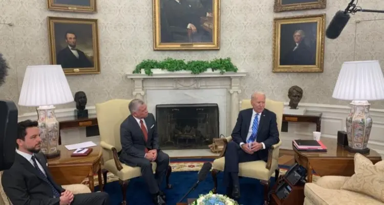 بالفيديو|| ملك الأردن يلتقي الرئيس الأمريكي كأول زعيم عربي.. وبايدن يكشف موقفه من الأردن: أخبار