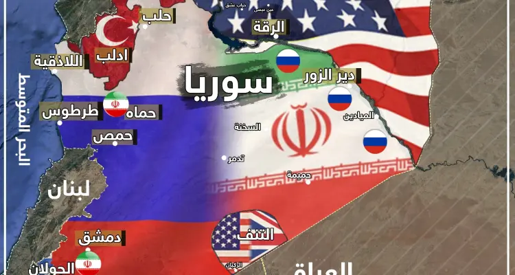 هكذا يبدو توزّع السيطرة بين الدول في سوريا اليوم 17 8 2019 .: أخبار