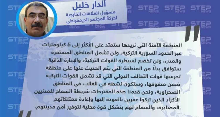 آلدار خليل: هكذا نريد المنطقة الآمنة: أخبار