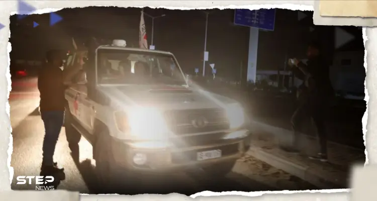 بالفيديو|| مشاهد تسليم كتائب القسام الدفعة السادسة من الرهائن للصليب الأحمر: أخبار