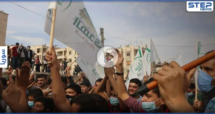 خروج مظاهرة من مسجد شعيب بحي مساكن الضباط بمدينة إدلب استنكاراً لنشر الرسوم المسيئة للرسول محمد: أخبار