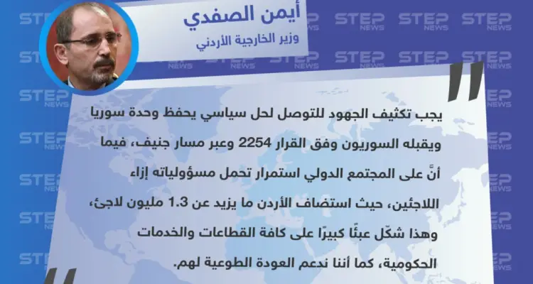 تصريحات وزير الخارجية الأردني "أيمن الصفدي" عقب لقاءه مع المبعوث الأمريكي الخاص إلى سوريا "جيمس جيفري" لـ بحث مستجدات القضية السورية.: أخبار