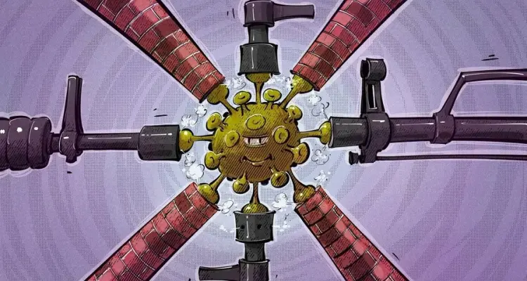 كاريكاتير|| فايروس كورونا يسكت البنادق في مختلف أنحاء العالم: أخبار