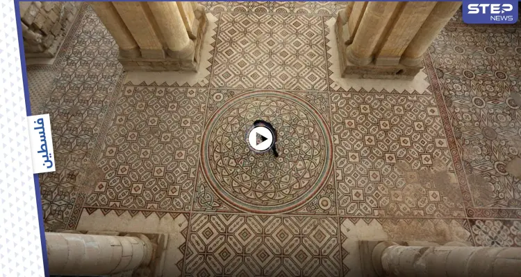 بالفيديو والصور|| شاهد إحدى أكبر لوحات الفسيفساء المتصلة في العالم على أرضية قصر هشام بن عبد الملك في فلسطين: أخبار