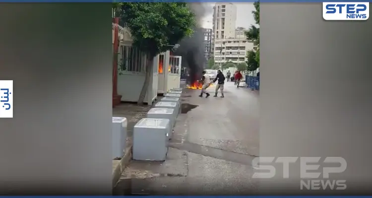 بالفيديو|| في مشهدٍ مخيف.. مواطن لبناني يحرق نفسه أمام مركز الضمان الاجتماعي: أخبار
