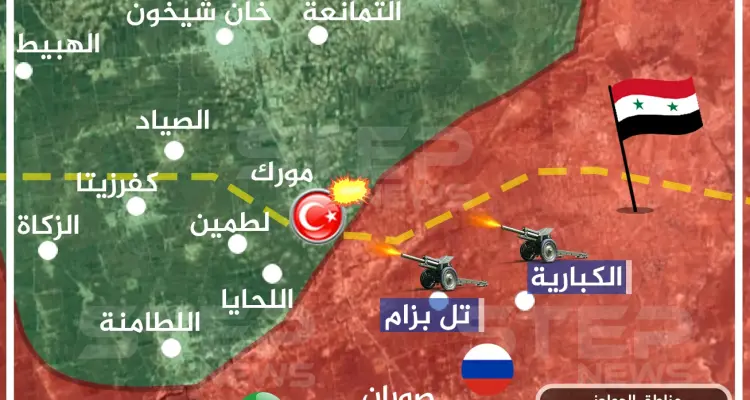 خريطة تظهر مواقع حواجز النظام السوري الذي استهدفت نقاط المراقبة التركية شمال حماة: أخبار