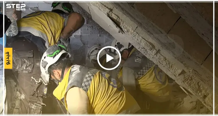 استخراج الجرحى من تحت الأنقاض بعد استهداف الطيران الروسي لمزارع شمال مدينة معرة النعمان 20/08/2019: أخبار