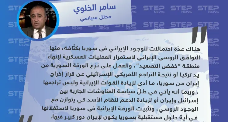 محلل سياسي: التراجع الأمريكي الإسرائيلي عن قرار إخراج إيران من سوريا أدى لزيادة قوّاتها وكثّافة وجودها: أخبار