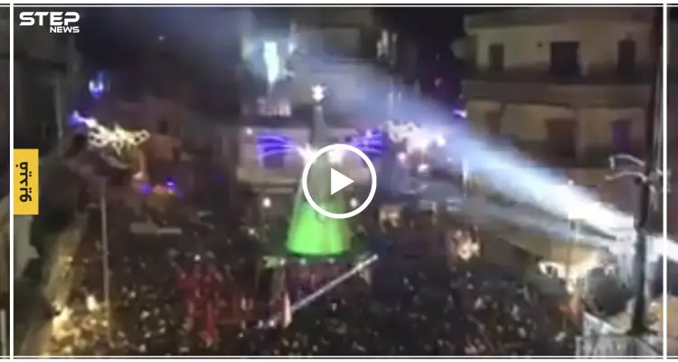 بالفيديو|| موالو النظام السوري بحلب يحتفلون بذكرى تهجير حلب الشرقية .. وينيرون شجرة الميلاد!: أخبار