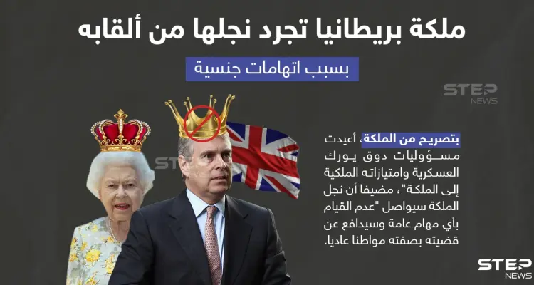 بسبب اتهامات " جنسية " .. ملكة بريطانيا تجرد نجلها من جميع ألقابه: أخبار