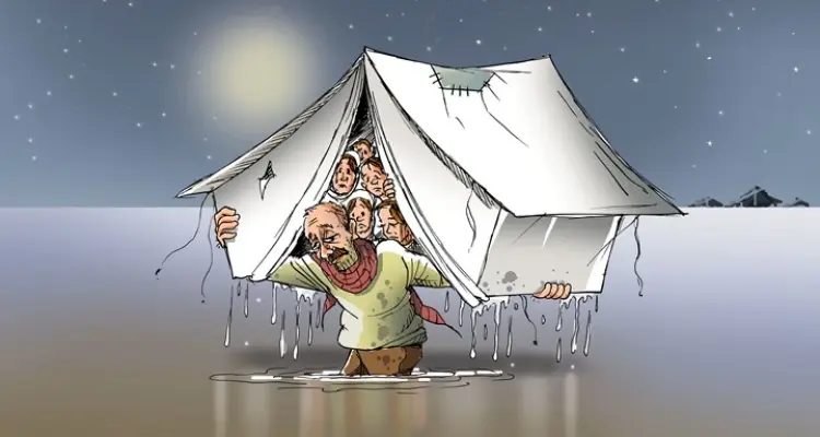 كاريكاتير || معاناة النازحين السوريين: أخبار