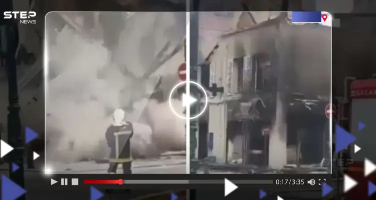 شاهد|| لحظة انهيار مبنى ضخم بسبب أعمال الشغب في باريس: أخبار