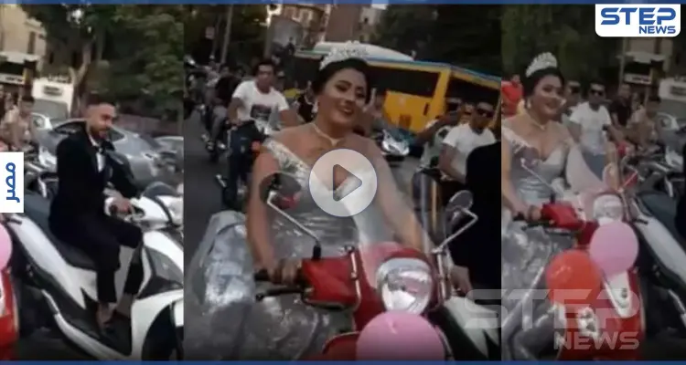 بالفيديو|| العروس تقود دراجة نارية والمعازيم موتسيكلات.. أغرب حفلة زفاف يمكن أن تراها: أخبار