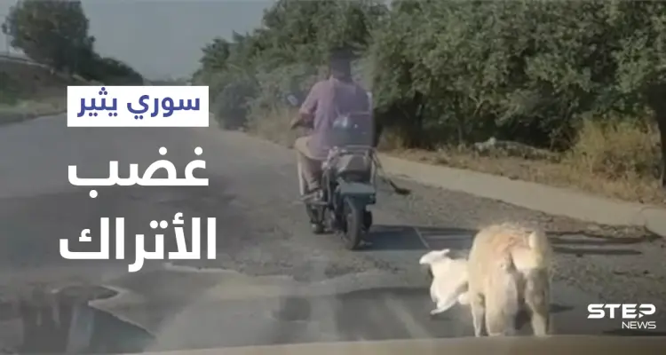 بالفيديو|| لاجئ سوري يربط كلب صغير بدراجته النارية ويجره خلفه وأمه تلاحقه: أخبار