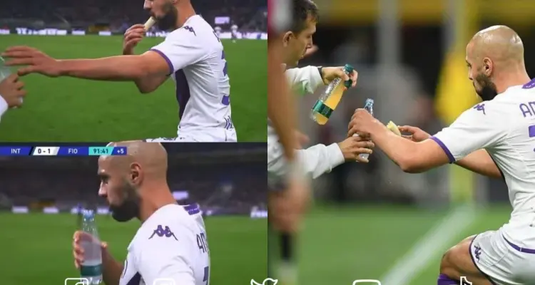 شاهد بالفيديو | المغربي سفيان امرابط يحتل التريند بطريقة إفطاره خلال المباراة: أخبار