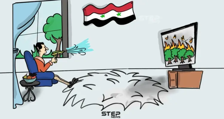 رئيس النظام السوري بشار الأسد يشرف شخصياً على اخماد حرائق سوريا ويأمر بصلاة الاستسقاء لاخمادها: أخبار