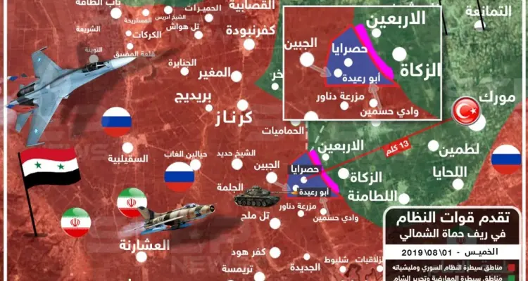 تحت وطأة الغارات الروسية.. قوات النظام تسيطر على قريتي أبو رعيدة و حصرايا بريف حماة الشمالي: أخبار