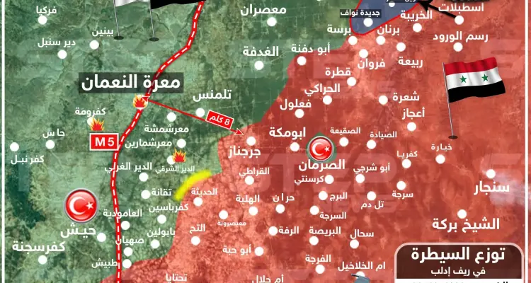 بالخريطة|| النظام السوري يتقدّم شرق إدلب ويسيطر على 3 محاور جديدة: أخبار