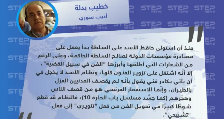 أديب سوري: النظام قد قطع شوطًا كبيرًا في تحويل الفن من فعل "تنويري" إلى فعل "تشبيحي": أخبار