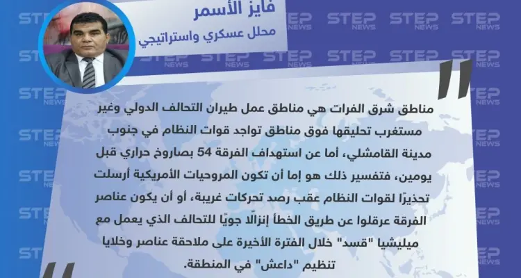 محلل عسكري: استهداف طيران التحالف لفرقة تابعة لقوات النظام جنوب القامشلي هو تحذير وليس إعلان حرب: أخبار