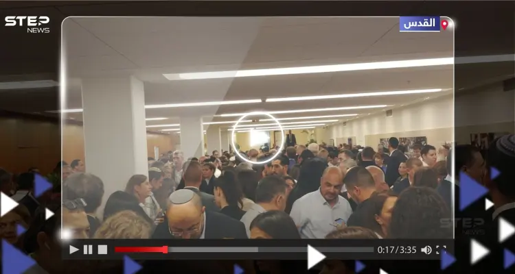 شاهد|| لحظة هروب نتنياهو وأعضاء الكنيست الإسرائيلي بعد رشقات صاروخية تجاه القدس: أخبار