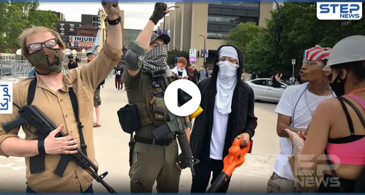 بالفيديو|| عناصر مسلحة لحركة "بوجاهدين" تنتشر بـ مينيسوتا لحماية المتظاهرين.. نواة جيش حر أمريكي!: أخبار