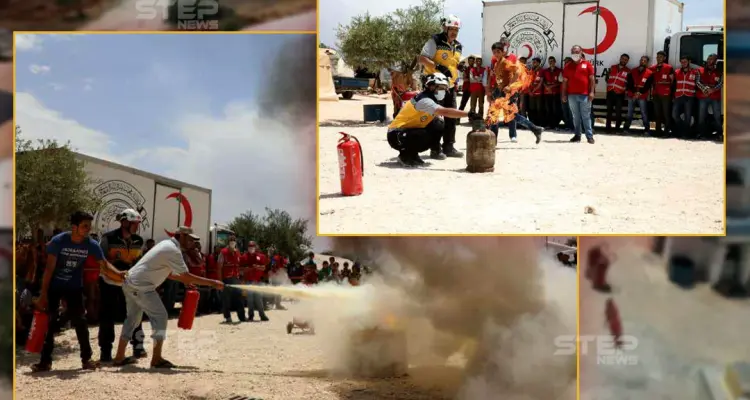 الدفاع المدني يدرّب النازحين على إطفاء الحرائق في مخيمات إدلب: أخبار