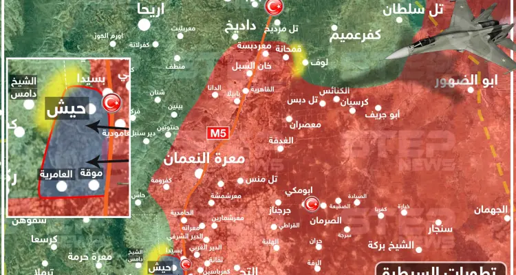 قوات النظام السوري تسيطر على بلدة حيش جنوب إدلب وتتقدم باتجاه الشيخ دامس (خريطة): أخبار
