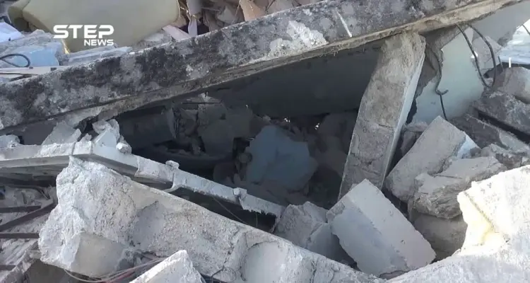 آثار الدمار جراء الغارات الروسية التي استهدفت قرية قليدين في سهل الغاب بريف حماة الغربي: أخبار