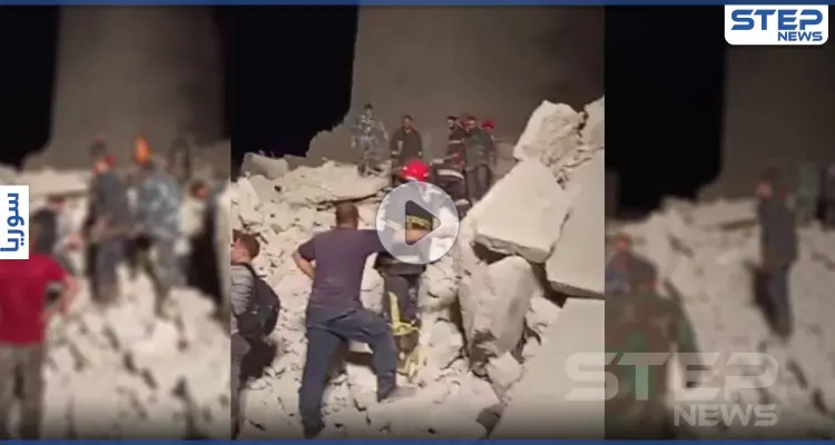 بالفيديو|| انهيار مبنى سكني في مدينة حلب وأنباء عن مصرع 4 أشخاص: أخبار