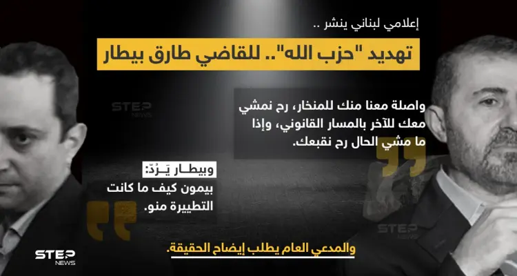 المدعي العام التمييزي القاضي (غسان عويدات) يطلب من المحقق العدلي في جريمة انفجار مرفأ بيروت القاضي (طارق بيطار)، إعداد تقرير حول ما يتم تداوله عن تهديد شفهي من حزب الله وصله عن طريق (وفيق صفا)، نشره الإعلامي (إدمون ساسين): أخبار