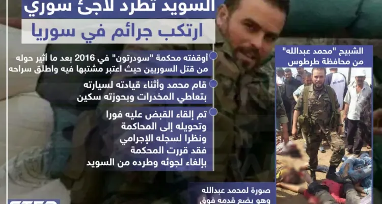 السويد تطرد لاجئ سوري ارتكب جرائم حرب في سوريا: أخبار