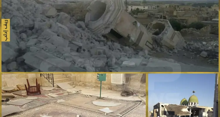 استهداف المسجد الكبير في بلدة التح من قبل الطيران الحربي الروسي بشكل مباشر: أخبار