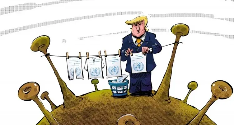 كاريكاتير || ترامب و منظمة الصحة العالمية: أخبار