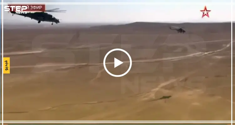 شاهد بالفيديو|| مدرعات عسكرية ووفد روسي ضخم يصل إلى تدمر على متن طائرات هليكوبتر!!: أخبار