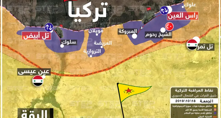 خريطة | الجيش التركي ينشئ أول نقطة مراقبة قرب رأس العين بالحسكة: أخبار