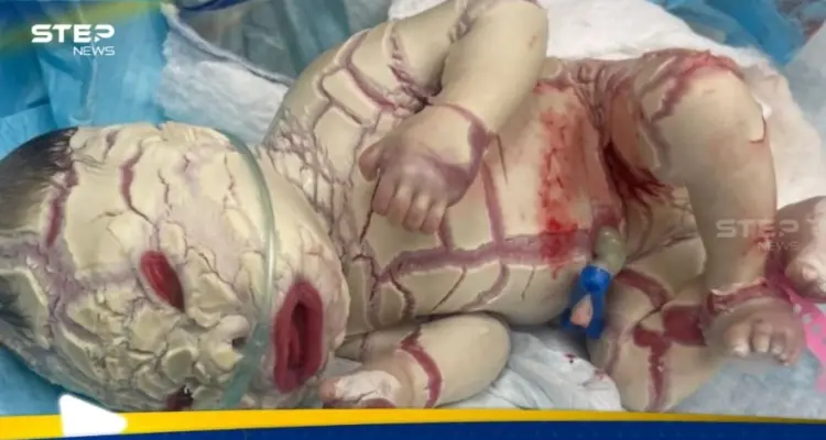 في حالة نادرة.. ولادة طفل عراقي بقشر سمكة (صورة): أخبار