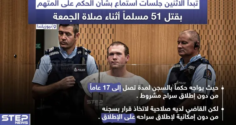 نيوزيلندا تستعد لإصدار حكمها بحق مرتكب مذبحة المسجدين: أخبار