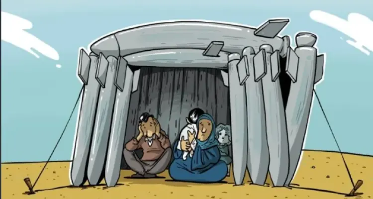 كاريكاتير || نازحو الشمال السوري: أخبار