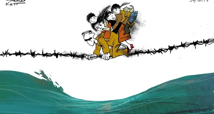 كاريكاتير || معاناة اللاجئين السوريين: أخبار