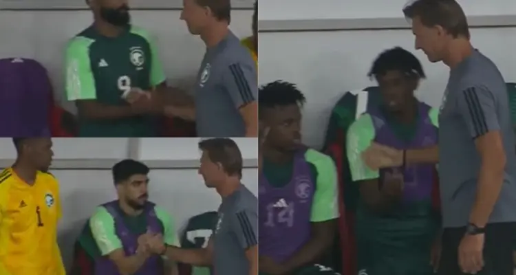 مدرب المنتخب السعودي "رينارد" يودع لاعبيه في آخر مباراة له: أخبار