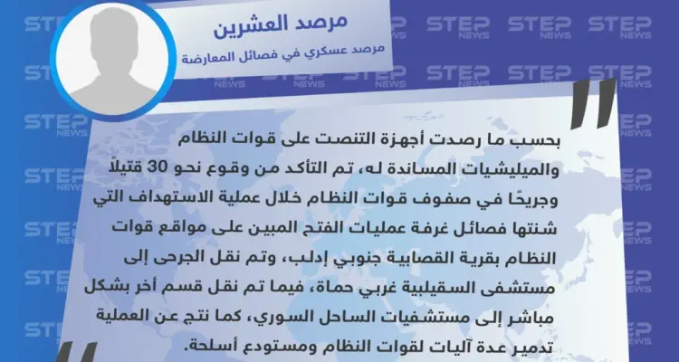 مرصد عسكري يكشف عن خسائر قوات النظام بهجوم فصائل الفتح المبين على القصابية جنوبي إدلب: أخبار