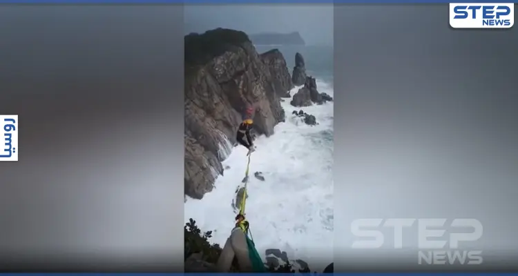 بالفيديو|| لحظات تحبس الأنفاس لشاب يستعرض المشي على الحبل وسط الإعصار: أخبار