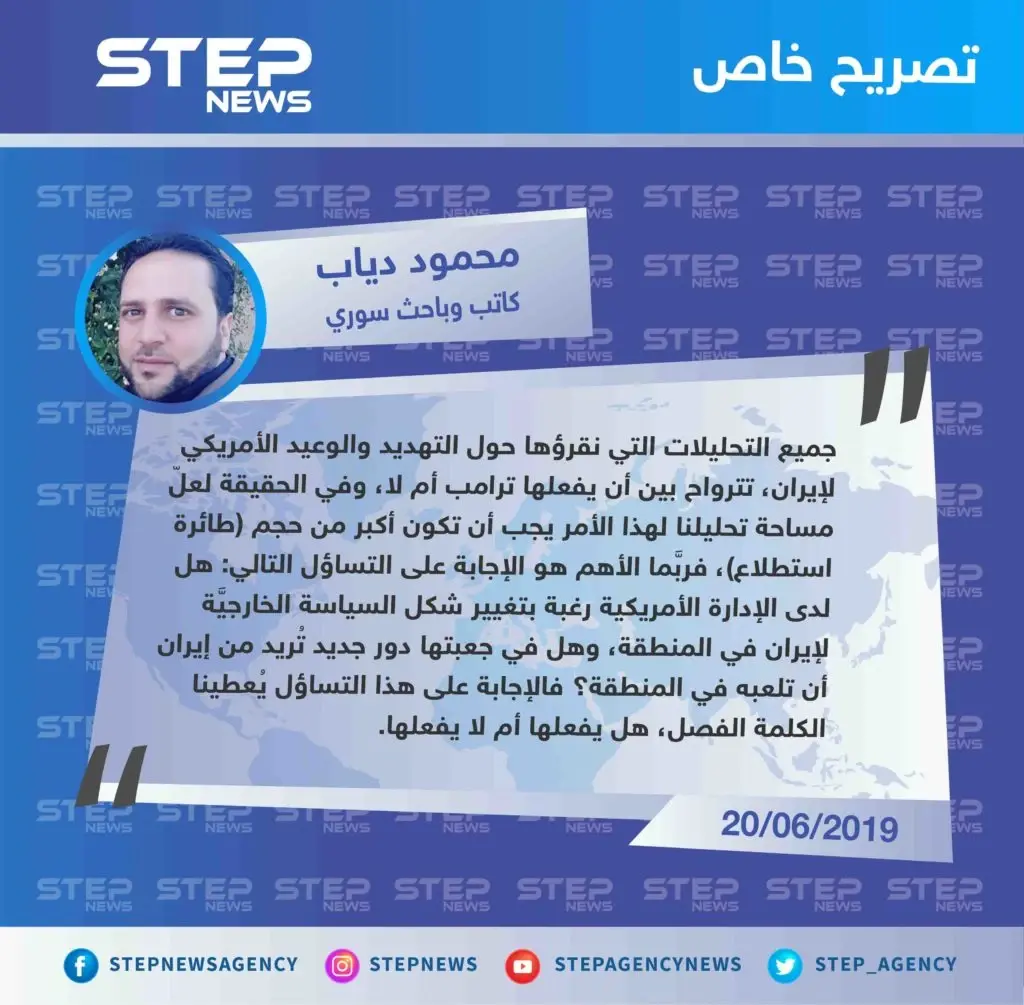 كاتب سوري: التحليلات حول التهديد الأمريكي لإيران .. هل يفعلها أم لا يفعلها؟: أمريكا