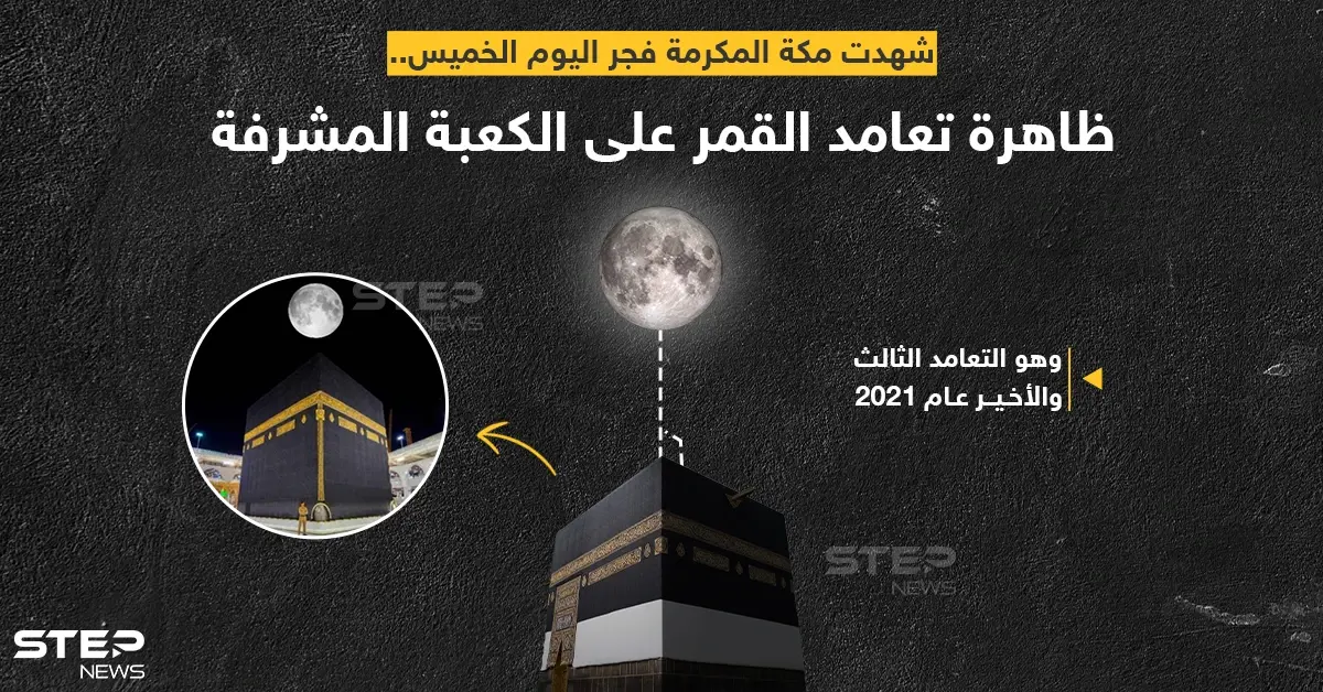 مكة المكرمة تشهد ظاهرة تعامد القمر مع الكعبة المشرفة: القمر