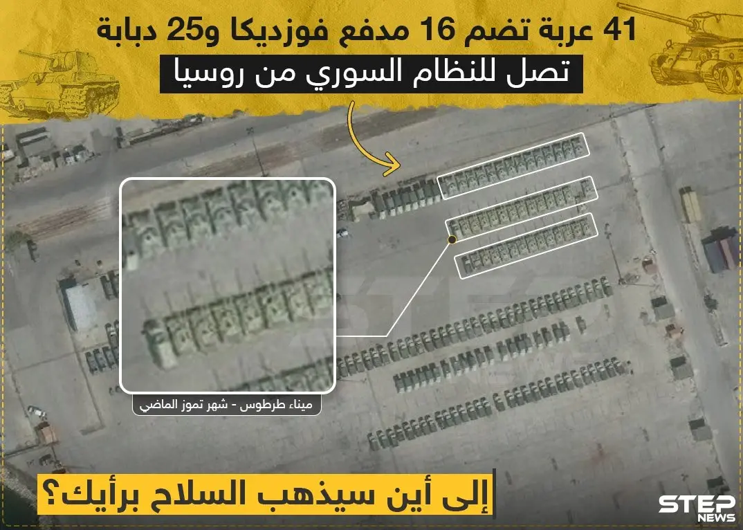 الأسد يتسلم دفعة أسلحة من روسيا .. أين سيذهب بها ؟: طرطوس