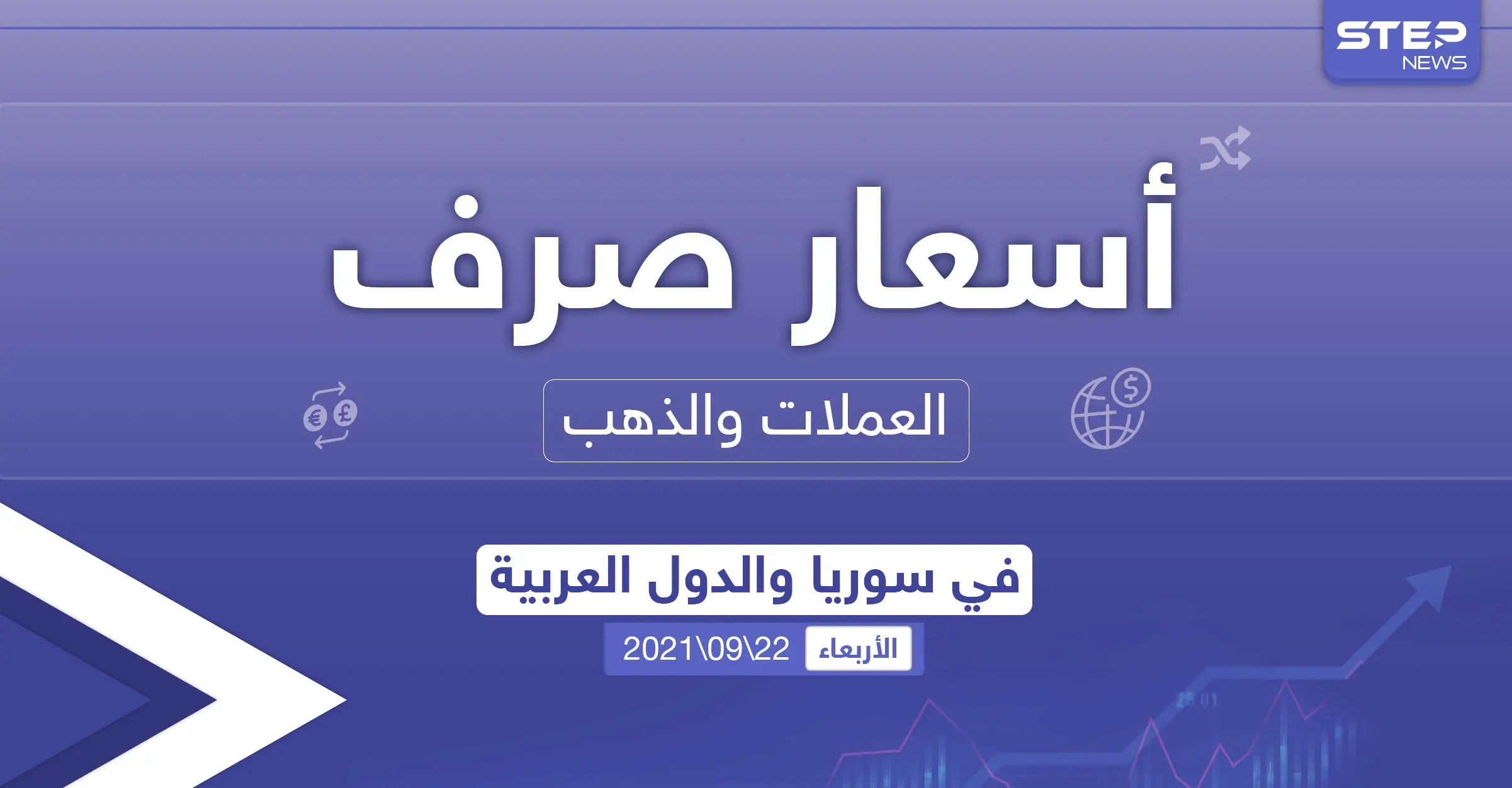 أسعار الذهب والعملات للدول العربية وتركيا اليوم الأربعاء الموافق 22 أيلول 2021: سعر التصريف