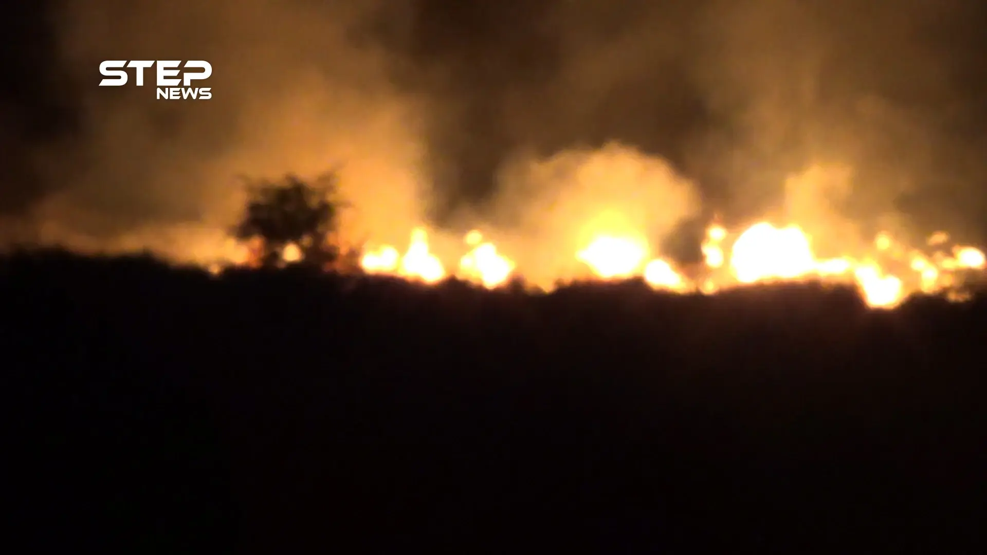 بالفيديو .. ستيب ترصد حريق يبتلع 500 دونم قرب ناحية عين عيسى شمال الرقة: سلايد رئيسي